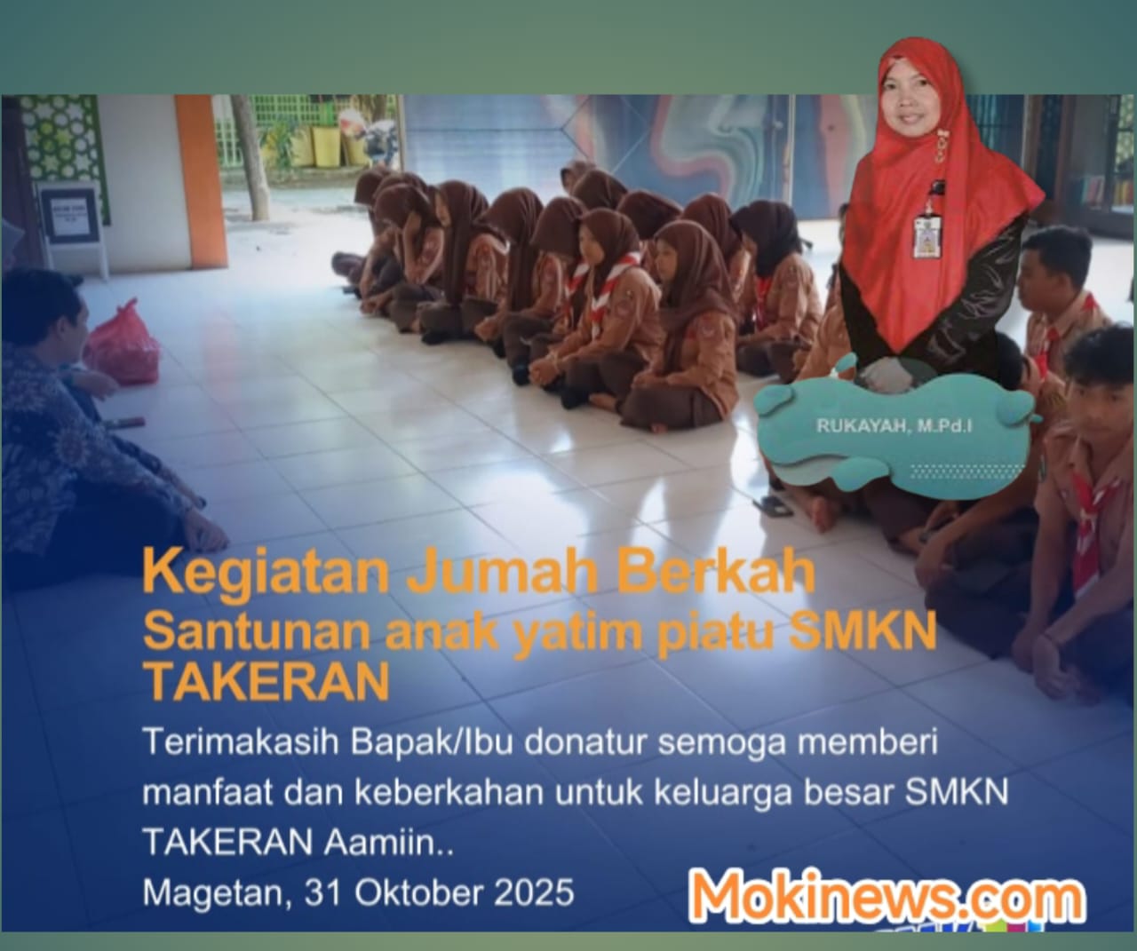 SMK Negeri 1 Takeran Gelar Jumat Berkah: Santunan Anak Yatim Piatu Sebagai Wujud Kepedulian Sosial